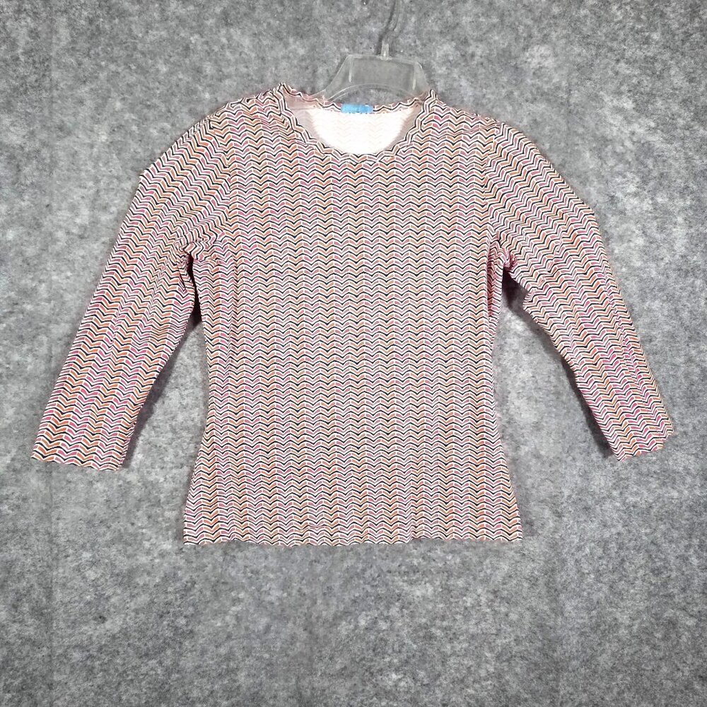 J McLaughlin 3/4 Sleeve Top Catalina Cloth Classic Pink Orange Women's Size S - Picture 1 of 8